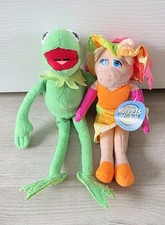 MISS PIGGY & KERMIT THE FROG PLUSH soft toy HOLIDAY / TROPICAL the muppets SMALL