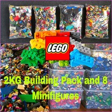 Loose Lego Bulk 2kg Bundle Genuine Mixed Bricks 8 Minifigures Lot  Building Pack