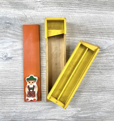 Vintage wooden pencil box - vintage,