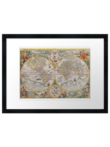 Old world map framed - world, 3