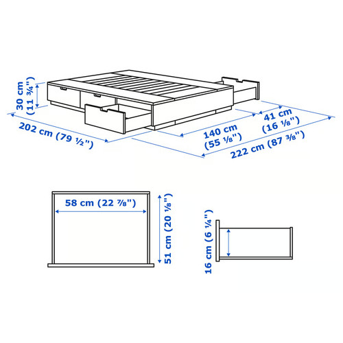 Ikea nordli double bed - nordli,