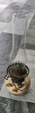** VINTAGE VICTORIAN OIL LAMP WITH DUPLEX BURNER AND GLASS CHIMNEY **