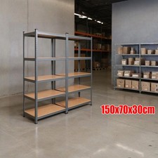5 Tier Boltless Industrial Racking Unit Garage Shelving Adjustable Height Store
