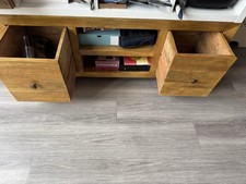 Solid Oak Wood TV Cabinet Living Stand Unit Natural, Side Cabinet Table Cupboard