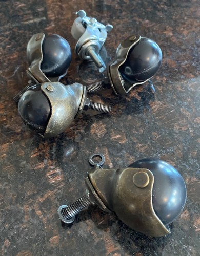Vintage threaded ball caster - ball,