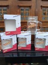 4 X Jam Shed Mason Jar with handle 125ML Drinking Glass  Pub Home Bar 