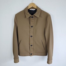Zara S Brown Jacket Men's Twill 4 Way Stretch Comfort Knit Mac Utility Coat