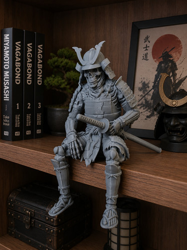 Resting skeleton samurai - skeleton,