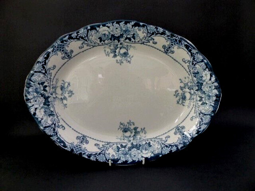 Antique flow blue - flow, platter-