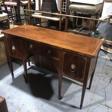 Antique Georgian Inlaid Mahogany Sideboard Brass Gallery