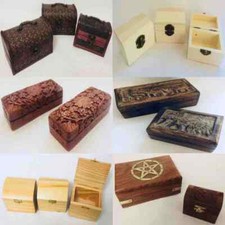 Set Vintage Wooden Pirate Treasure Trinket Chest Jewellery Storage Box Case Gift