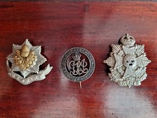 Silver War Badge & Cap Badges - B206868, Private AE Dickinson, Cheshire Regiment