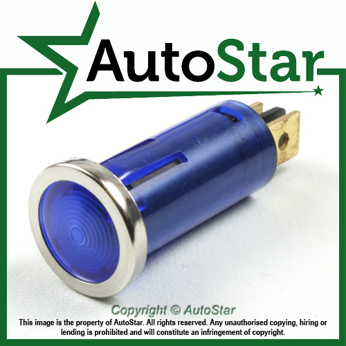 Blue warning light - blue, chrome