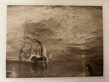 The Fighting Temeraire – Antique 1901 Print by Turner – Sepia Maritime Art
