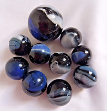 Vintage Black Blue Grey Opaque