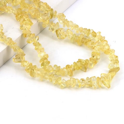 Natural stone chip beads - natural,
