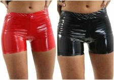 Women Shorts Pvc Hot Pants Wet
