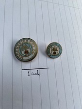 Two Manchester City FC Vintage Pin Badges, Larger One Made By W Reeves & Co Ltd 