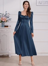 Omewee Satin Dress  Blue NAVY