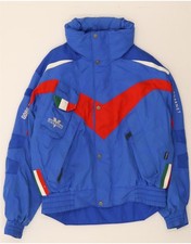 VUARNET Mens Gore-Tex Graphic Ski Jacket IT 48 Medium Blue Colourblock AI15