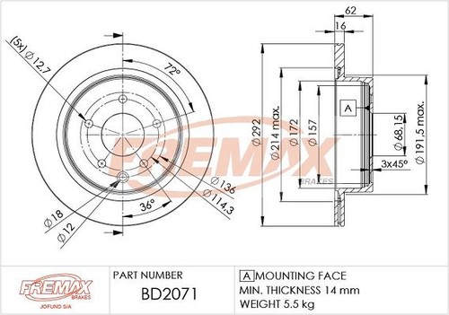 Brake disc fremax 2071 - brake,