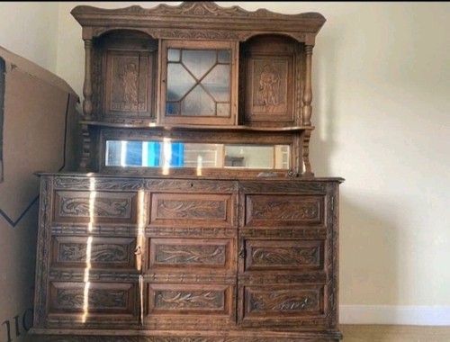 Antique oak heavily carved