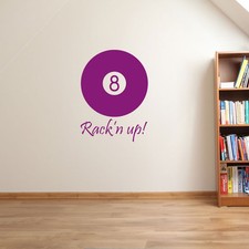 Poolball Pool Cue Table 9 Ball American Pocket Colourful Wall Stickers New A66