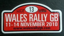 MINT CONDITION RALLY DECAL 2010 WALES RALLY GB WRC FORD citroen Escort RS RAC 
