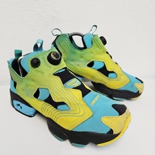 Reebok x Chromat Instapump Fury Size UK 7 Emerald Blue Yellow Trainers FY0825