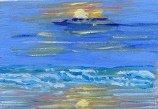 Sunset over the sea print of