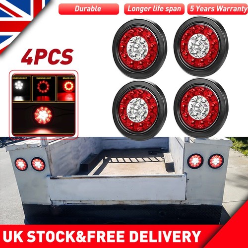 Red white 16led round - white, 4"
