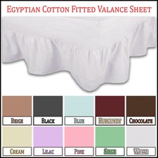 Egyptian Cotton Fitted Valance Sheet 200 Thread Count Single Double King Super