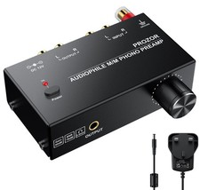 Prozor M/M Phono Preamplifier Turntable Preamp RCA Input & Output Level Controls