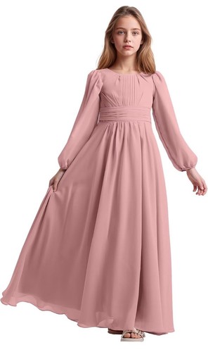 Pink chiffon bridesmaid dress - pink,