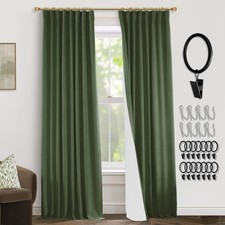 Olive Green Curtains  Panels