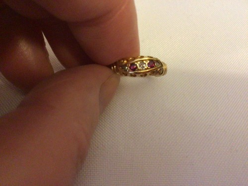 Ruby diamond ring edwardian - -,