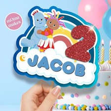 Iggle Piggle cake topper - personalised in the night garden birthday party decor