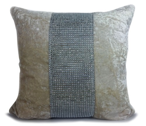 Crushed velvet large cushion - velvet,