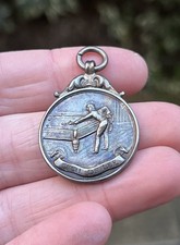 RARE Antique Silver Fob Medal Billiards Snooker The Stiffs Johannesburg 1915 WW1