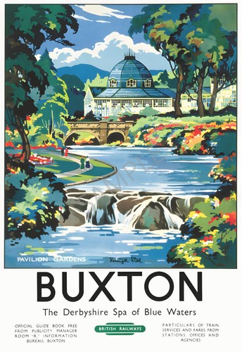 Vintage railway poster buxton - railway,