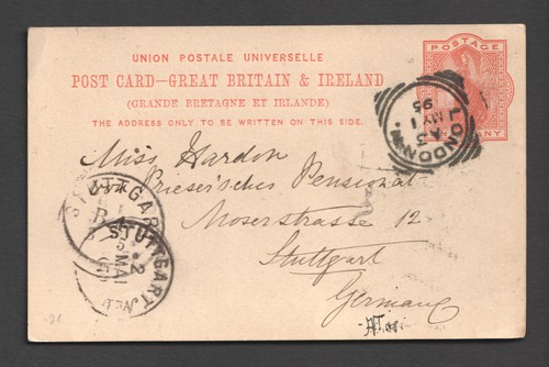 Postal stationery - qv, 1d