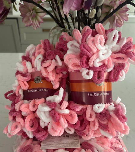 Puffy yarn mixed pink - puffy, yarn.