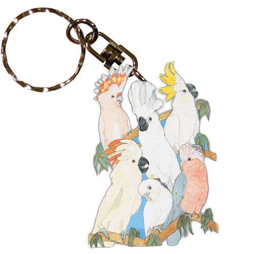 Cockatoo parrot keychain - cockatoo,