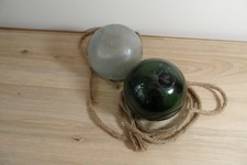2 x Large Vintage Blown  Glass Fishing  Floats