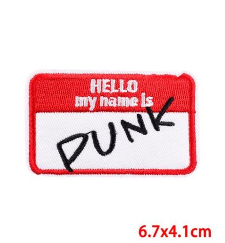 Punk embroidered sew iron - embroidered,