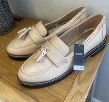 Next Forever Comfort Leather Tassel Slip On Loafers Ladies Uk 6 BNWT