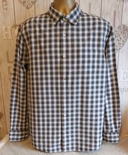 Nigel Cabourn Utility Men's XL 04 Brown White Check Long Sleeve Designer Shirt 