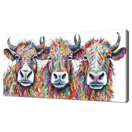Colourful rainbow cows - colourful,