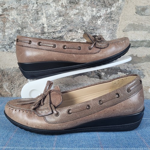 Geox brown leather wedge - geox,