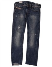 DIESEL Mens Thanaz Straight Jeans W32 L28 Navy Blue Cotton CG22